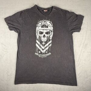 Harley Davidson Skull Graphic T Shirt L Black Milwaukee WI Dealer